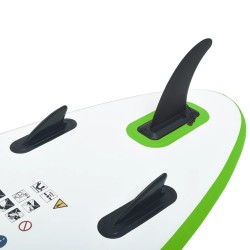 vidaXL Set Tavola Gonfiabile da SUP Verde e Bianco