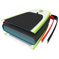 vidaXL Set Tavola Gonfiabile da SUP Verde e Bianco