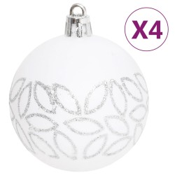 vidaXL Set Addobbi di Natale 70 pz Argento e Bianco