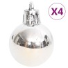 vidaXL Set Addobbi di Natale 70 pz Argento e Bianco