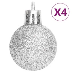 vidaXL Set Addobbi di Natale 70 pz Argento e Bianco