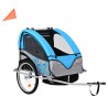 vidaXL Rimorchio da Bici per Bambini e Passeggino 2 in 1 Blu e Grigio