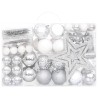 vidaXL Set Addobbi di Natale 108 pz Argento e Bianco