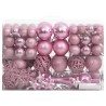 vidaXL Set Palline di Natale 111 pz Rosa in Polistirene