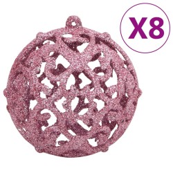 vidaXL Set Palline di Natale 111 pz Rosa in Polistirene