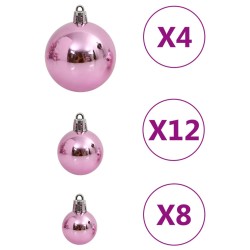 vidaXL Set Palline di Natale 111 pz Rosa in Polistirene