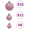 vidaXL Set Palline di Natale 111 pz Rosa in Polistirene