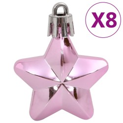 vidaXL Set Palline di Natale 111 pz Rosa in Polistirene