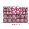 vidaXL Set Palline di Natale 111 pz Rosa in Polistirene