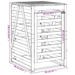 vidaXL Copribidone 84x90x128,5 cm in Legno Massello di Pino