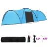 vidaXL Tenda Igloo da Campeggio 650x240x190 cm per 8 Persone Blu