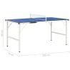 vidaXL Tavolo da Ping Pong con Rete 5 Piedi 152x76x66 cm Blu