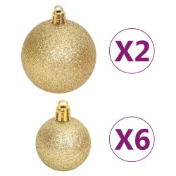 vidaXL Set Addobbi di Natale 108 pz Oro e Rosso