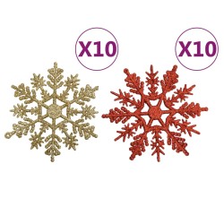 vidaXL Set Addobbi di Natale 108 pz Oro e Rosso