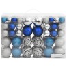 vidaXL Palline di Natale 100 pz Blu e Argento 3 / 4 / 6 cm