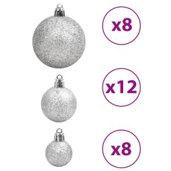 vidaXL Palline di Natale 100 pz Blu e Argento 3 / 4 / 6 cm