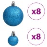 vidaXL Palline di Natale 100 pz Blu e Argento 3 / 4 / 6 cm