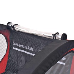 vidaXL Rimorchio da Bici per Bambini Rosso e Nero 30 kg