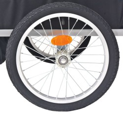 vidaXL Rimorchio da Bici per Bambini Rosso e Nero 30 kg