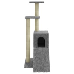    Albero per Gatti con Tiragraffi in Sisal Grigio Chiaro 92 cm