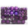 vidaXL Set Palline di Natale 111 pz Viola in Polistirene