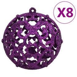 vidaXL Set Palline di Natale 111 pz Viola in Polistirene