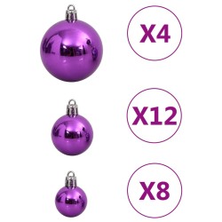 vidaXL Set Palline di Natale 111 pz Viola in Polistirene