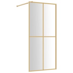 vidaXL Parete per Doccia Walk-in Vetro Trasparente ESG 90x195 cm Oro