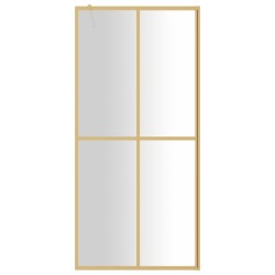 vidaXL Parete per Doccia Walk-in Vetro Trasparente ESG 90x195 cm Oro