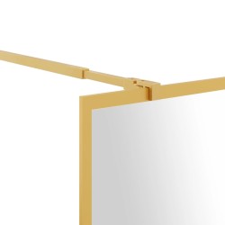 vidaXL Parete per Doccia Walk-in Vetro Trasparente ESG 90x195 cm Oro