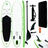 vidaXL Set Tavola Gonfiabile da SUP Verde e Bianco