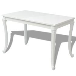    Tavolo da Pranzo 116x66x76 cm Bianco Lucido