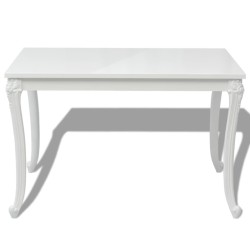    Tavolo da Pranzo 116x66x76 cm Bianco Lucido