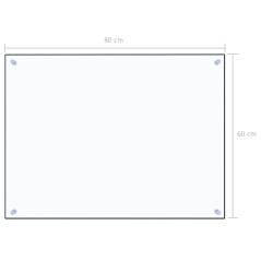 vidaXL Paraschizzi per Cucina Trasparente 80x60 cm in Vetro Temperato