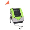 vidaXL Rimorchio da Bici per Bambini Grigio e Verde 30 kg