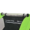 vidaXL Rimorchio da Bici per Bambini Grigio e Verde 30 kg