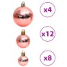 vidaXL Palline di Natale 100 pz Rosa e Rosato 3 / 4 / 6 cm