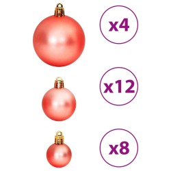 vidaXL Palline di Natale 100 pz Rosa e Rosato 3 / 4 / 6 cm