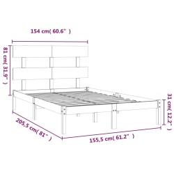 vidaXL Giroletto in Legno Massello 150x200 cm 5FT King Size