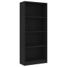    Libreria a 4 Ripiani Nera 60x24x142 cm in Truciolato