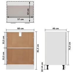    Armadio Inferiore Grigio Cemento 60x46x81,5 cm in Truciolato