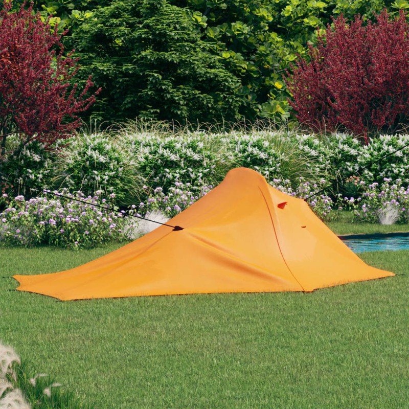 Tenda da Campeggio 317x240x100 cm Arancione e Grigio