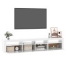 vidaXL Mobile Porta TV con Luci LED Bianco Lucido 210x35x40 cm