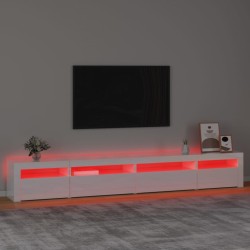 vidaXL Mobile Porta TV con Luci LED Bianco Lucido 270x35x40 cm