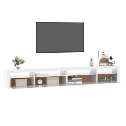 vidaXL Mobile Porta TV con Luci LED Bianco Lucido 270x35x40 cm