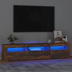 vidaXL Mobile Porta TV con Luci LED Rovere Fumo 180x35x40 cm