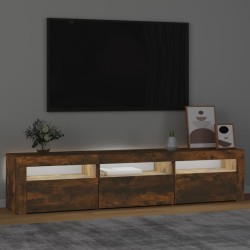 vidaXL Mobile Porta TV con Luci LED Rovere Fumo 180x35x40 cm