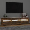 vidaXL Mobile Porta TV con Luci LED Rovere Fumo 180x35x40 cm