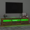 vidaXL Mobile Porta TV con Luci LED Rovere Fumo 180x35x40 cm