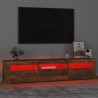 vidaXL Mobile Porta TV con Luci LED Rovere Fumo 180x35x40 cm